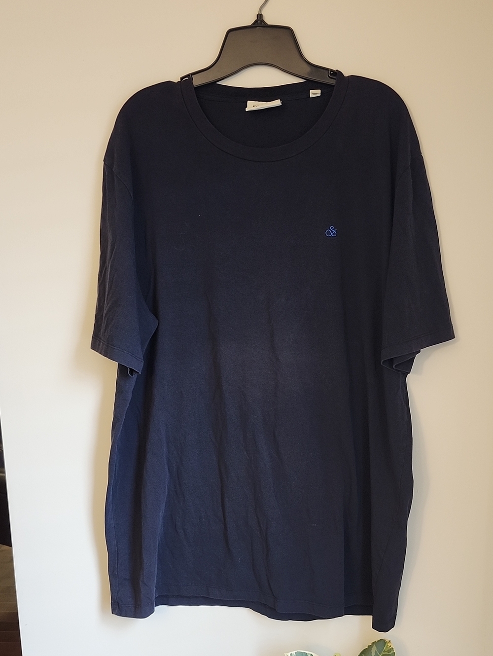 Scotch & Soda Mens Crew Neck Navy Tee Shirt With Logo Xxl